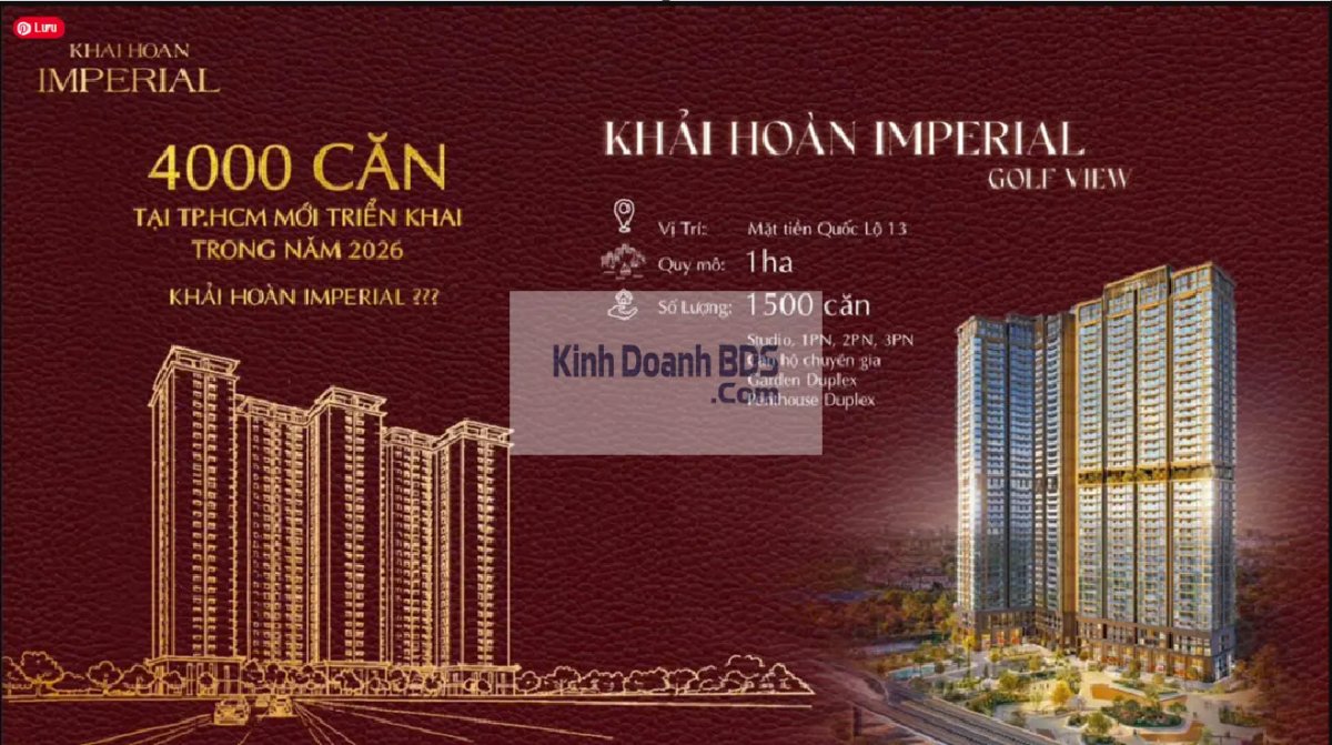 Thị trường chú ý dự án căn hộ Khải Hoàn Imperial KinhdoanhBDS